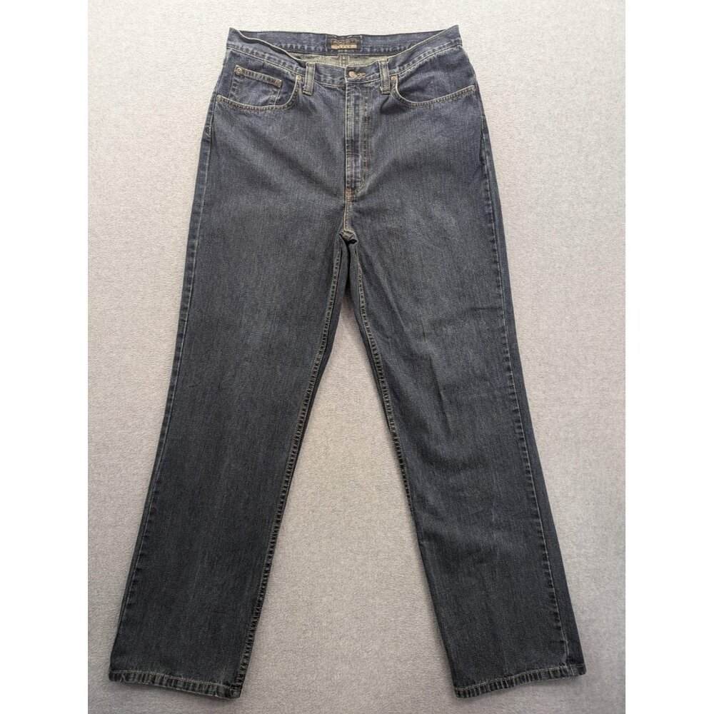 Axist Jeans Mens 34x32 Gray Blue Denim Straight Leg 5 Pocket Relaxed Fit Casual